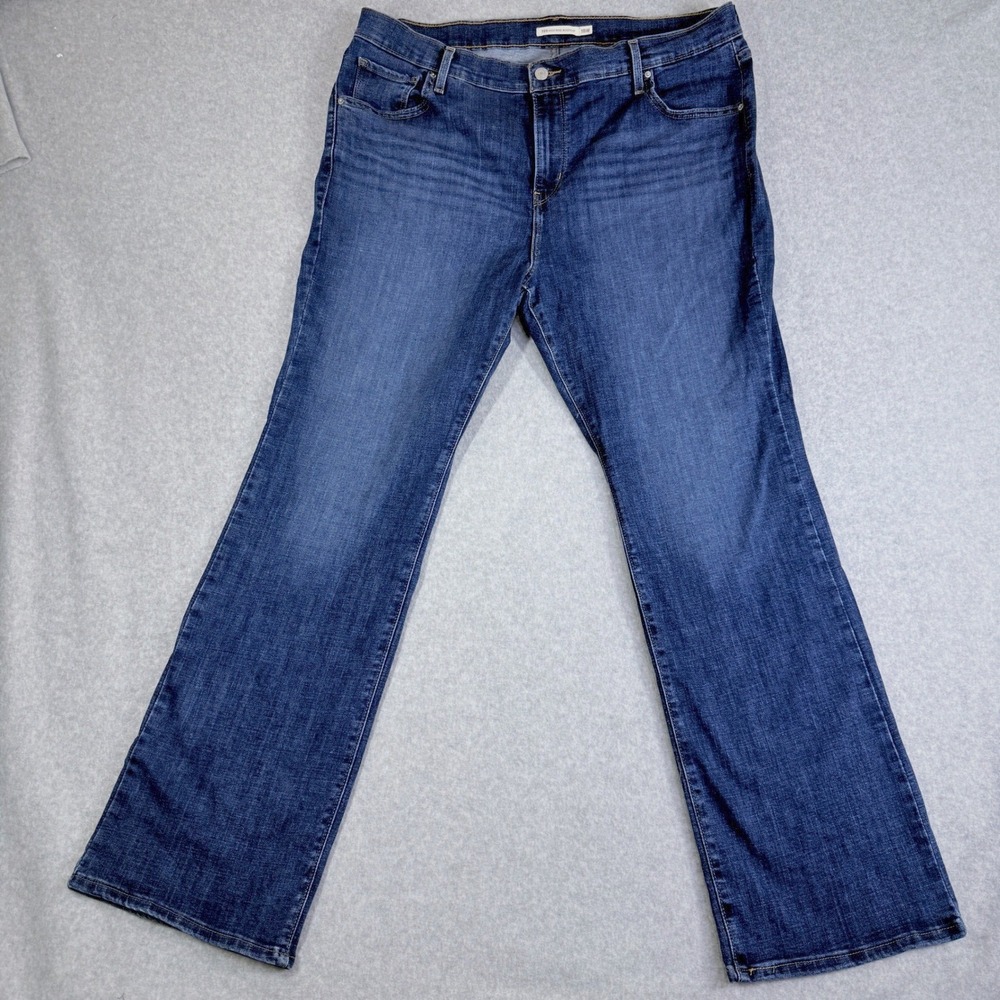 Levi's 725 High Rise Bootcut Jeans Womens 18W Dark Wash Blue Excellent Stretch